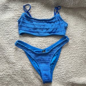 Blue Mica Triangl Bikini Set